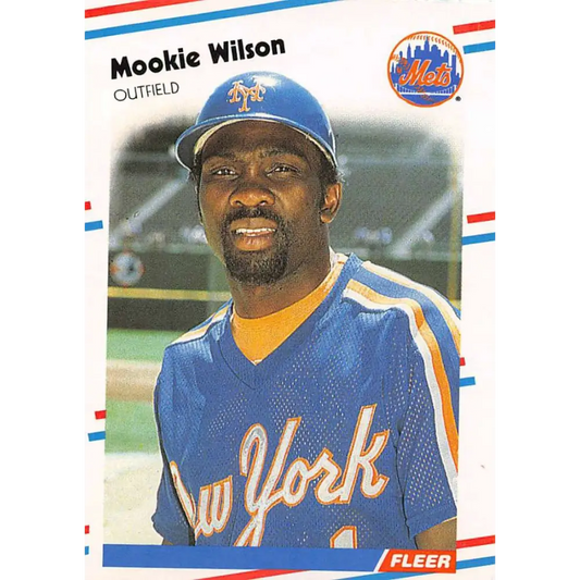 1988 Fleer #154 Mookie Wilson EX Excellent New York Mets Baseball Card  Image 1