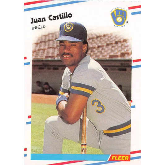 1988 Fleer #159 Juan Castillo EX Excellent Milwaukee Brewers Baseball Card  Image 1