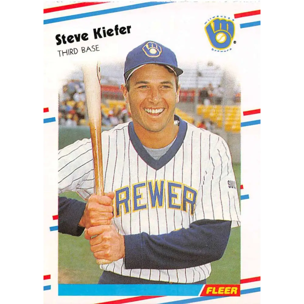 1988 Fleer #167 Steve Kiefer EX Excellent Milwaukee Brewers Baseball Card  Image 1