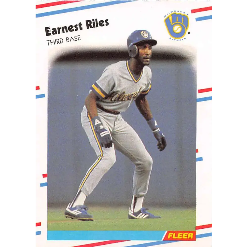 1988 Fleer #172 Ernest Riles EX Excellent Milwaukee Brewers Baseball Card  Image 1