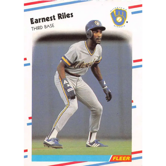1988 Fleer #172 Ernest Riles EX Excellent Milwaukee Brewers Baseball Card  Image 1