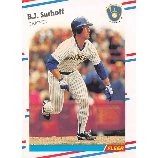 1988 Fleer #175 B.J. Surhoff EX Excellent Milwaukee Brewers Baseball Card  Image 1