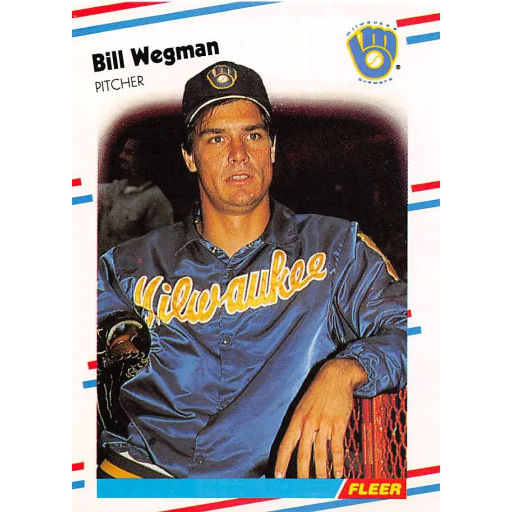 1988 Fleer #177 Bill Wegman EX Excellent Milwaukee Brewers Baseball Card  Image 1