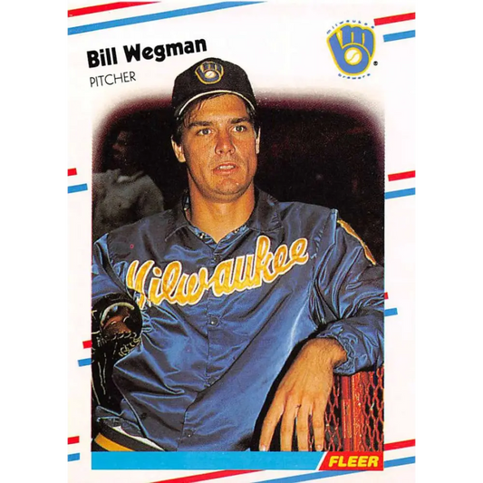 1988 Fleer #177 Bill Wegman EX Excellent Milwaukee Brewers Baseball Card  Image 1