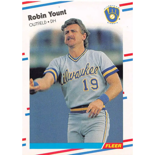 1988 Fleer #178 Robin Yount EX Excellent Milwaukee Brewers Baseball Card  Image 1