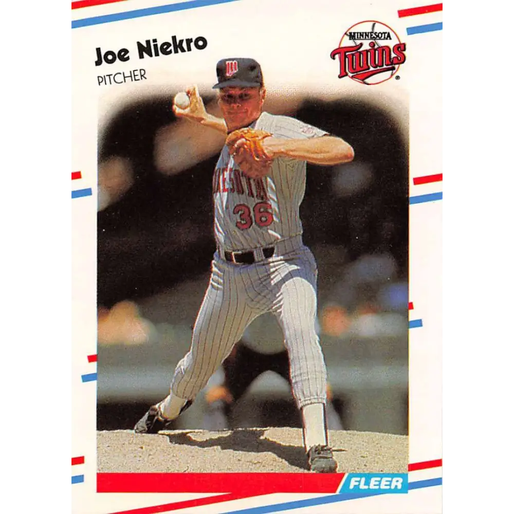 1988 Fleer #18 Joe Niekro EX Excellent Minnesota Twins Baseball Card  Image 1