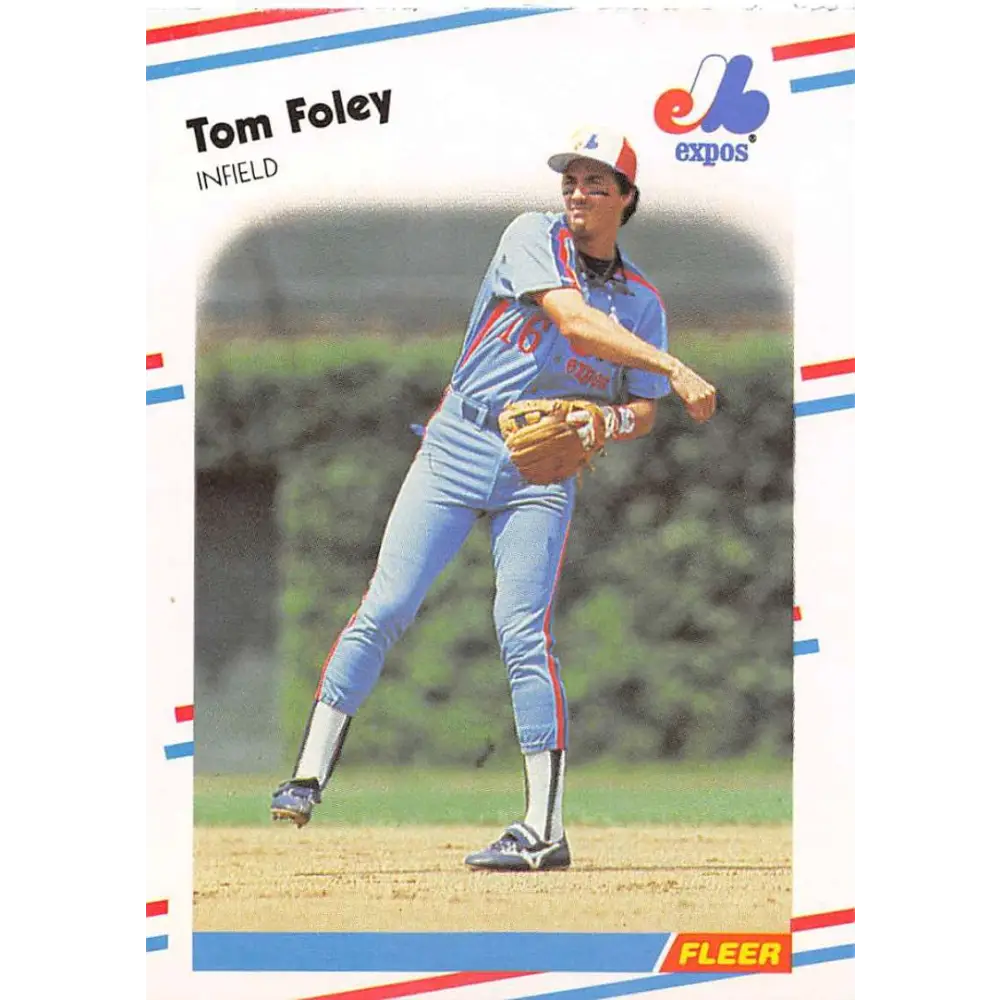1988 Fleer #183 Tom Foley EX Excellent Montreal Expos Baseball Card  Image 1