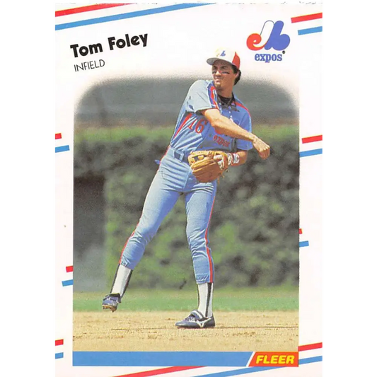 1988 Fleer #183 Tom Foley EX Excellent Montreal Expos Baseball Card  Image 1