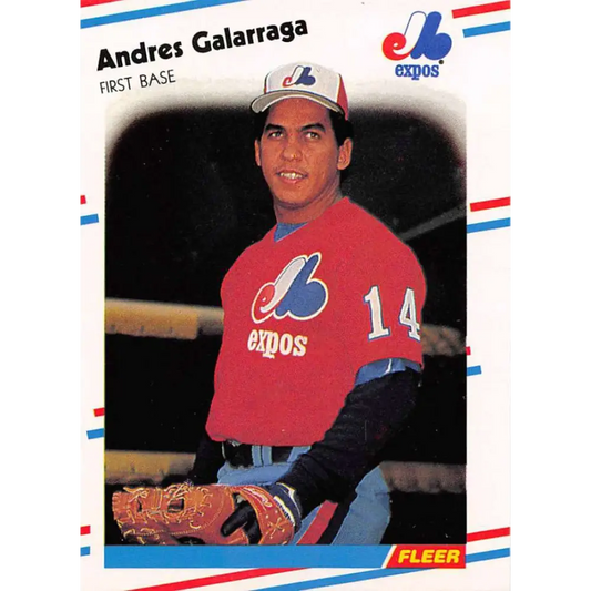 1988 Fleer #184 Andres Galarraga EX Excellent Montreal Expos Baseball Card  Image 1
