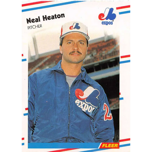 1988 Fleer #185 Neal Heaton EX Excellent Montreal Expos Baseball Card  Image 1