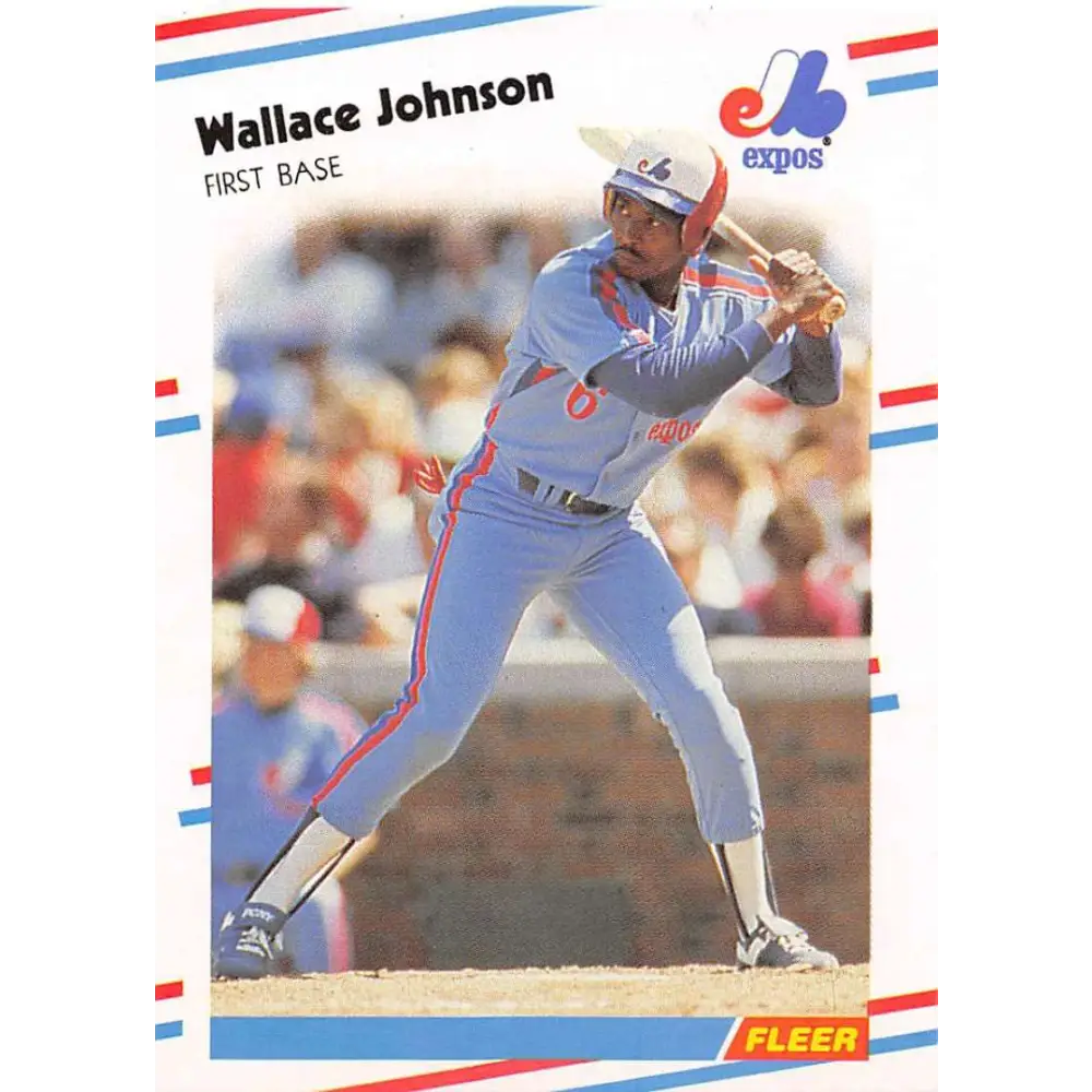 1988 Fleer #186 Wallace Johnson EX Excellent Montreal Expos Baseball Card  Image 1