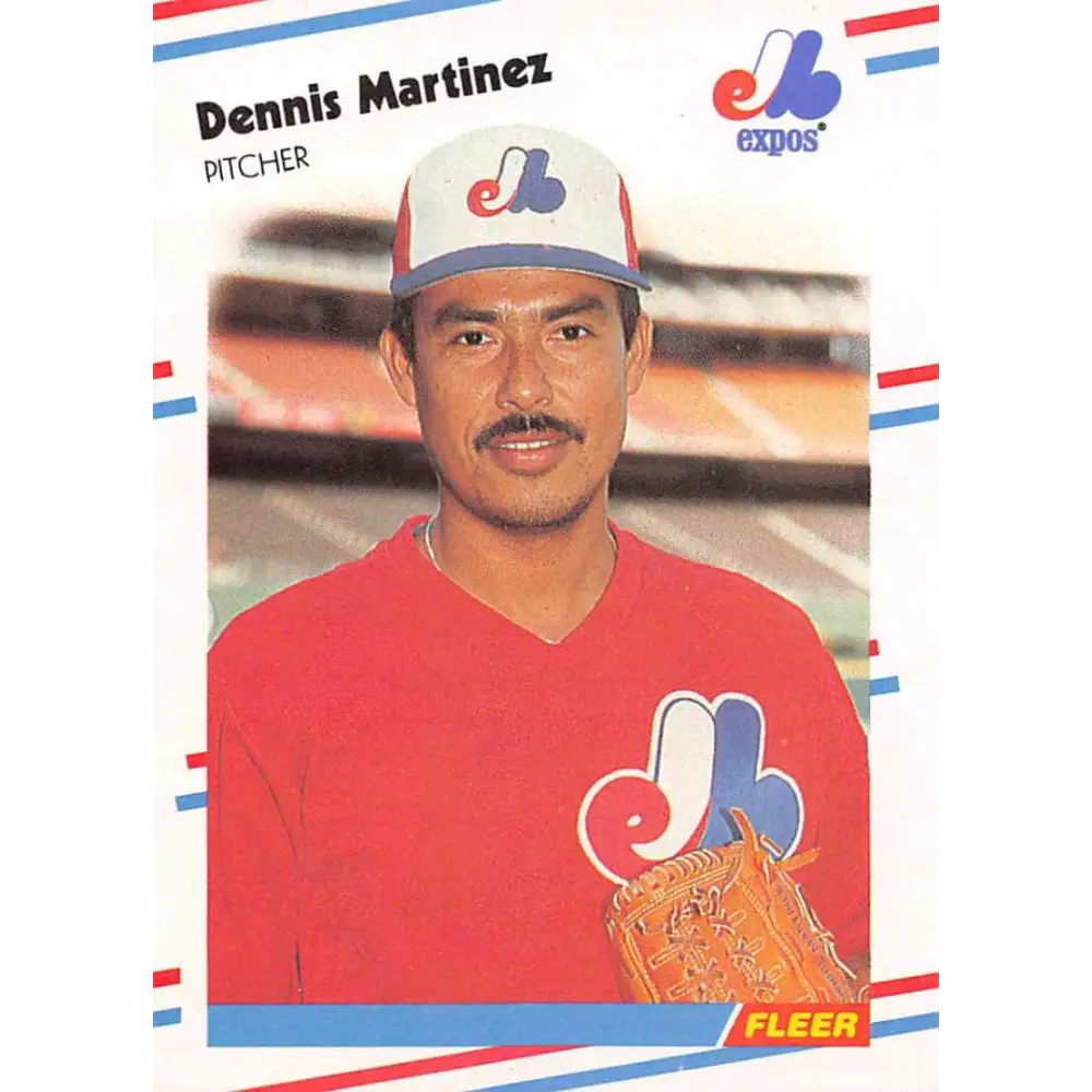 1988 Fleer #188 Dennis Martinez EX Excellent Montreal Expos Baseball Card  Image 1