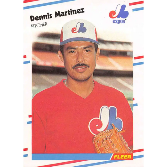 1988 Fleer #188 Dennis Martinez EX Excellent Montreal Expos Baseball Card  Image 1