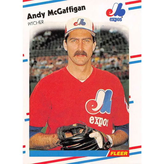1988 Fleer #190 Andy McGaffigan EX Excellent Montreal Expos Baseball Card  Image 1