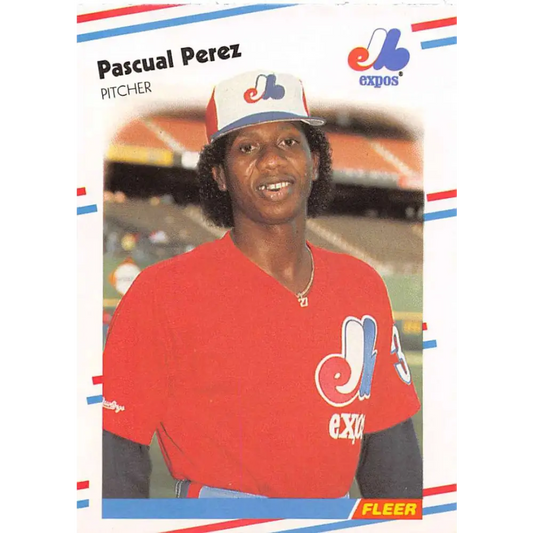 1988 Fleer #192 Pascual Perez EX Excellent Montreal Expos Baseball Card  Image 1