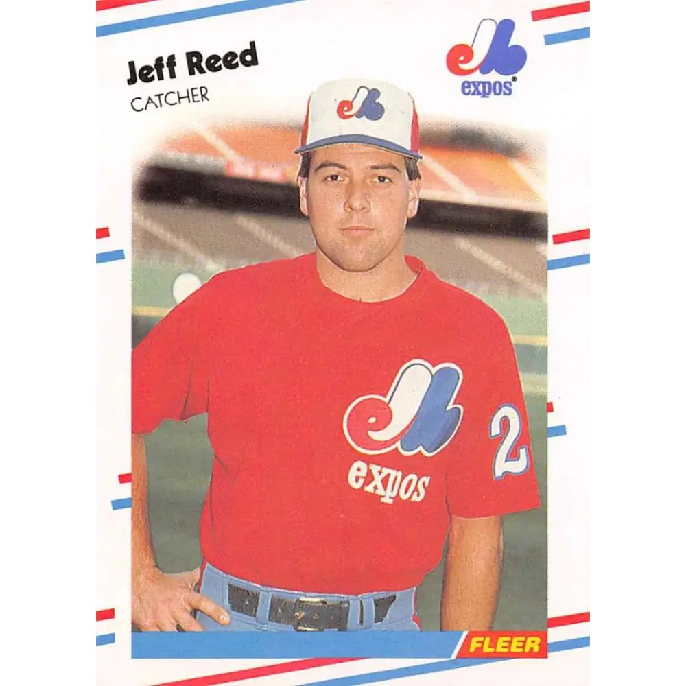1988 Fleer #194 Jeff Reed EX Excellent Montreal Expos Baseball Card  Image 1
