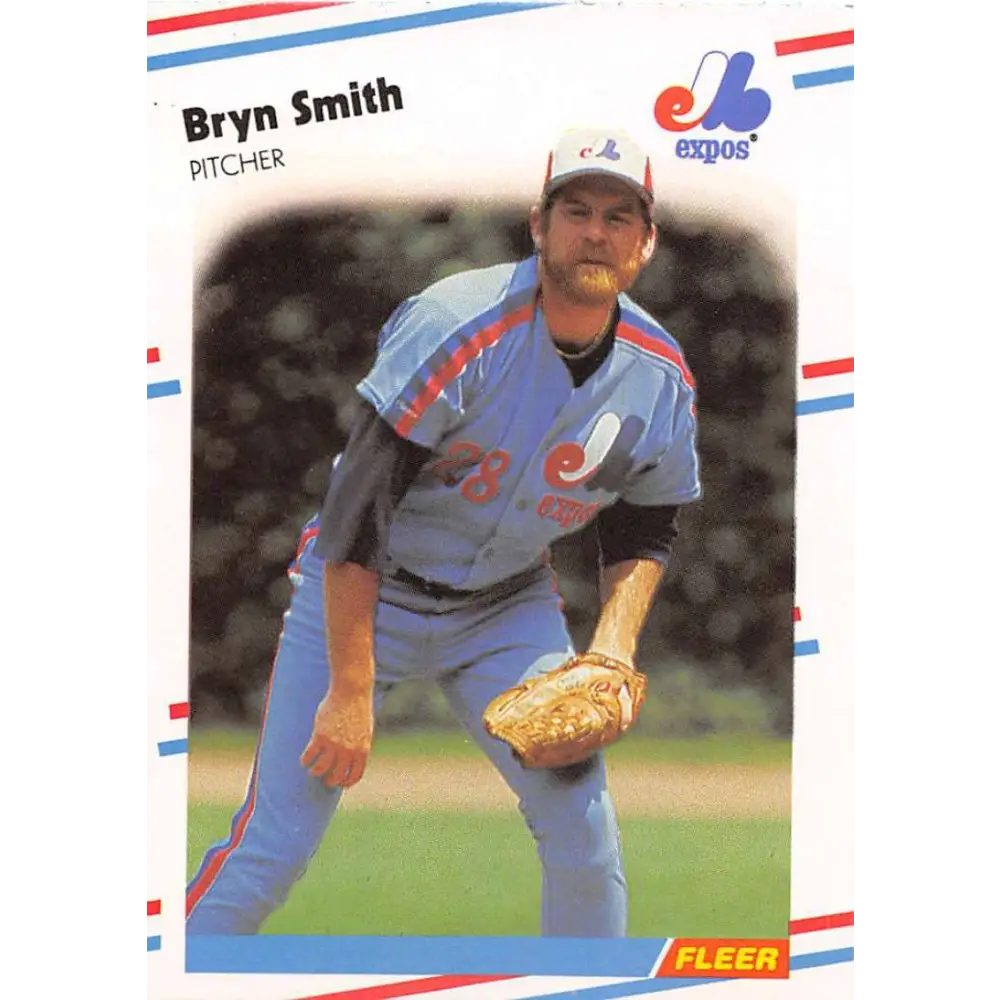 1988 Fleer #196 Bryn Smith EX Excellent Montreal Expos Baseball Card  Image 1