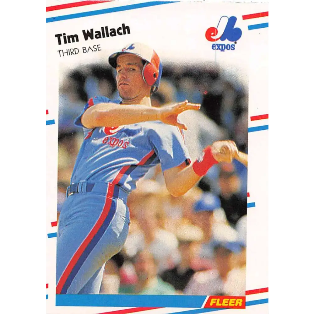 1988 Fleer #198 Tim Wallach EX Excellent Montreal Expos Baseball Card  Image 1