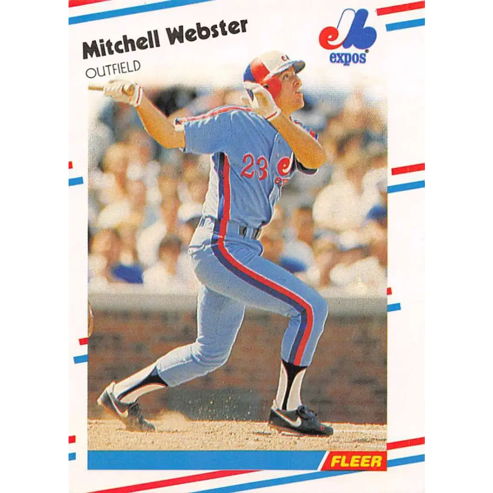1988 Fleer #199 Mitch Webster EX Excellent Montreal Expos Baseball Card  Image 1