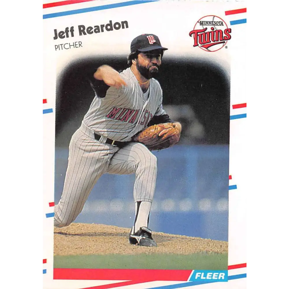1988 Fleer #20 Jeff Reardon EX Excellent Minnesota Twins Baseball Card  Image 1