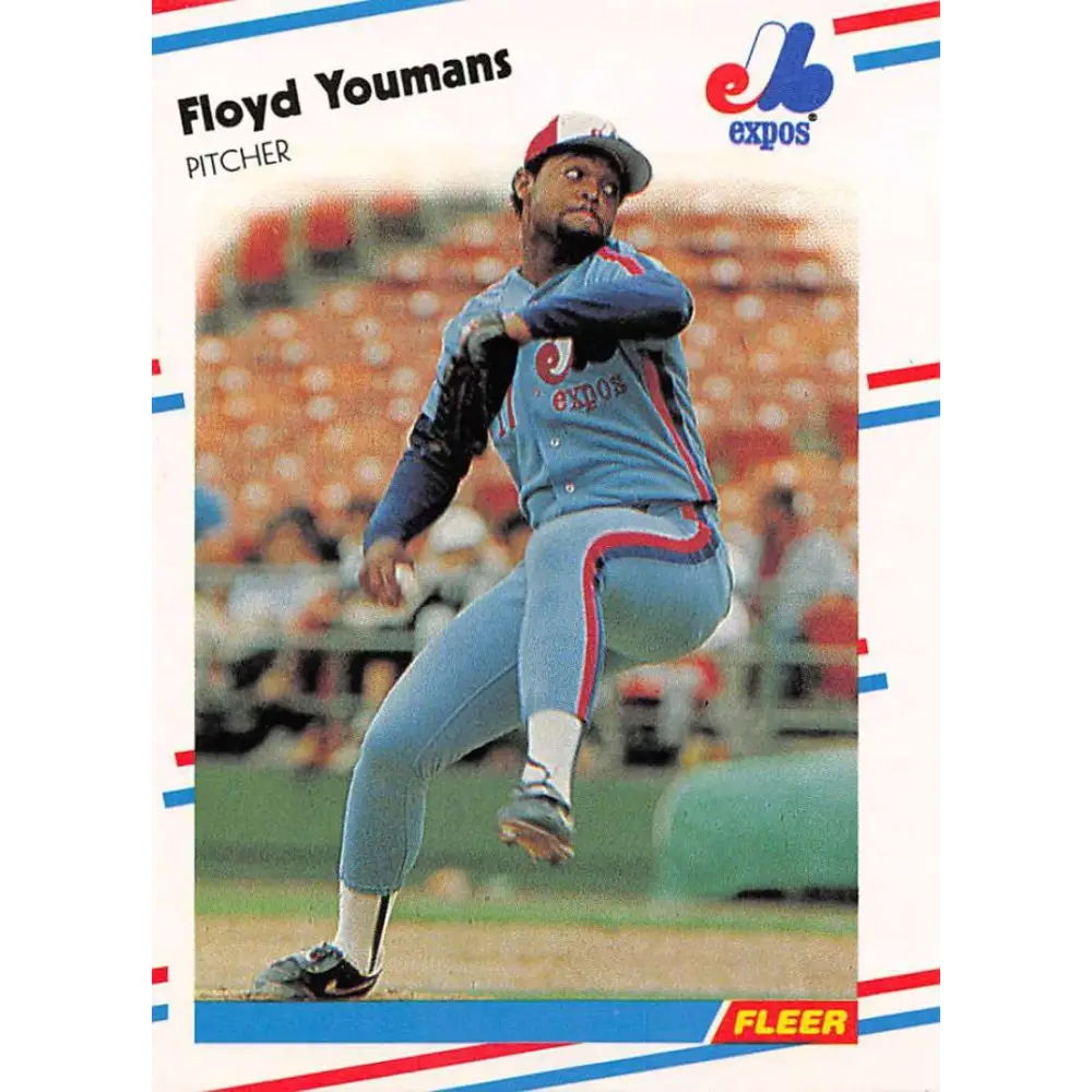 1988 Fleer #201 Floyd Youmans EX Excellent Montreal Expos Baseball Card  Image 1