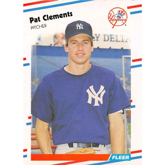 1988 Fleer #204 Pat Clements EX Excellent New York Yankees Baseball Card  Image 1