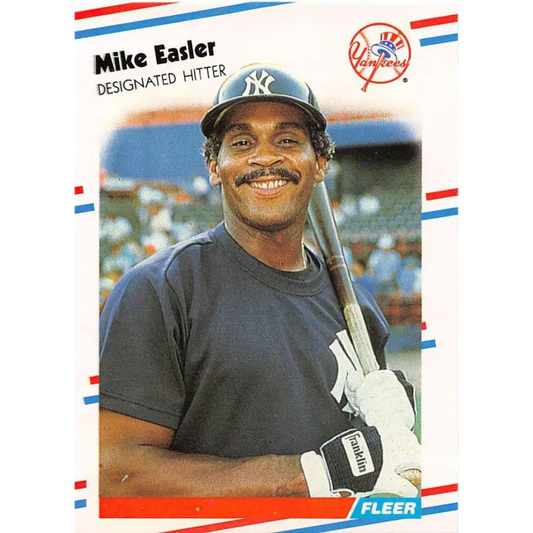 1988 Fleer #206 Mike Easler EX Excellent New York Yankees Baseball Card  Image 1
