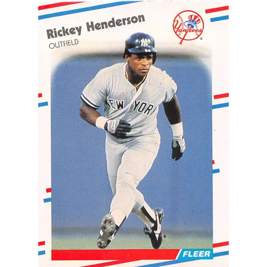 1988 Fleer #209 Rickey Henderson EX Excellent New York Yankees Baseball Card  Image 1