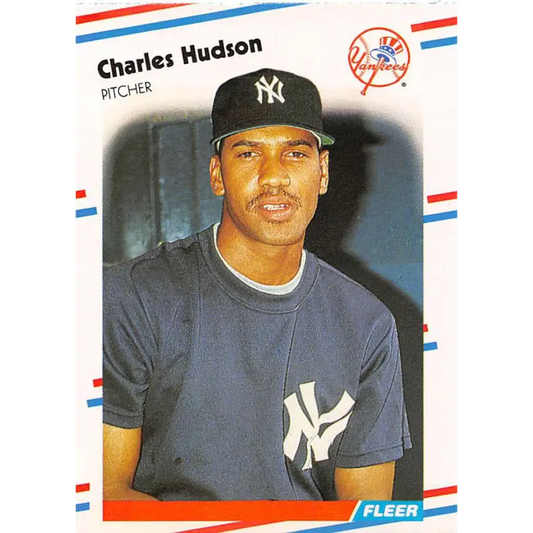 1988 Fleer #210 Charles Hudson EX Excellent New York Yankees Baseball Card  Image 1