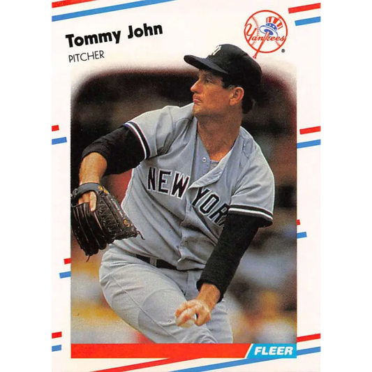 1988 Fleer #211 Tommy John EX Excellent New York Yankees Baseball Card  Image 1