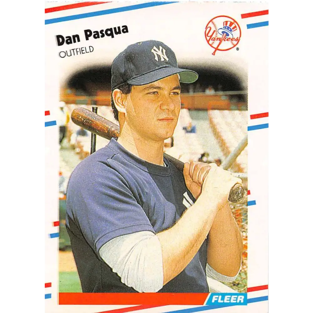 1988 Fleer #217 Dan Pasqua EX Excellent New York Yankees Baseball Card  Image 1