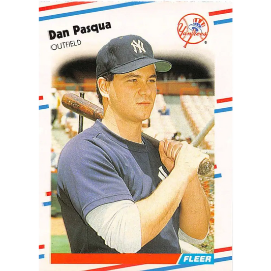 1988 Fleer #217 Dan Pasqua EX Excellent New York Yankees Baseball Card  Image 1