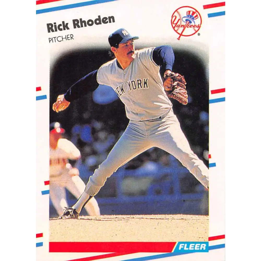 1988 Fleer #219 Rick Rhoden EX Excellent New York Yankees Baseball Card  Image 1