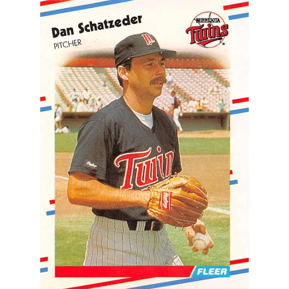 1988 Fleer #21b Dan Schatzeder EX Excellent Minnesota Twins Baseball Card  Image 1