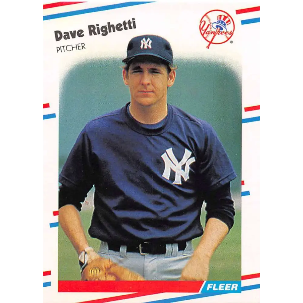 1988 Fleer #220 Dave Righetti EX Excellent New York Yankees Baseball Card  Image 1
