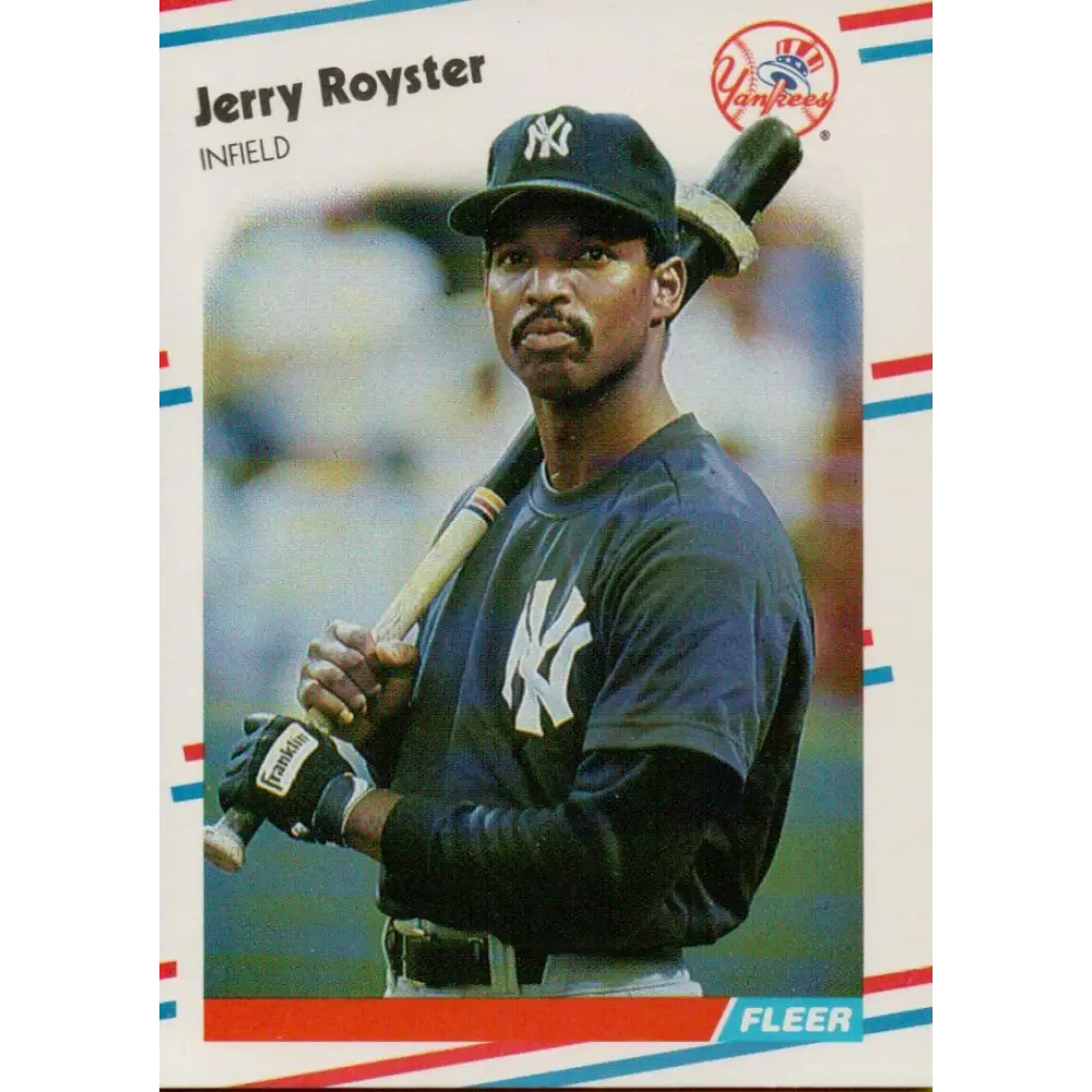 1988 Fleer #221 Jerry Royster EX Excellent New York Yankees Baseball Card  Image 1