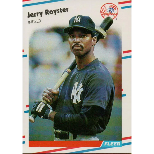 1988 Fleer #221 Jerry Royster EX Excellent New York Yankees Baseball Card  Image 1