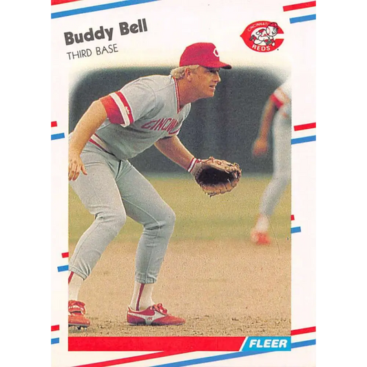 1988 Fleer #227 Buddy Bell EX Excellent Cincinnati Reds Baseball Card  Image 1