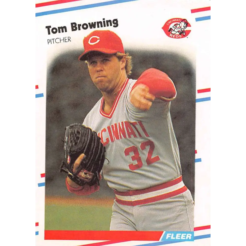 1988 Fleer #228 Tom Browning EX Excellent Cincinnati Reds Baseball Card  Image 1