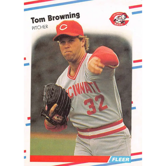 1988 Fleer #228 Tom Browning EX Excellent Cincinnati Reds Baseball Card  Image 1