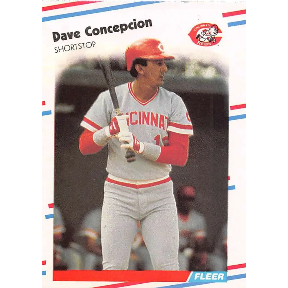 1988 Fleer #229 Dave Concepcion EX Excellent Cincinnati Reds Baseball Card  Image 1