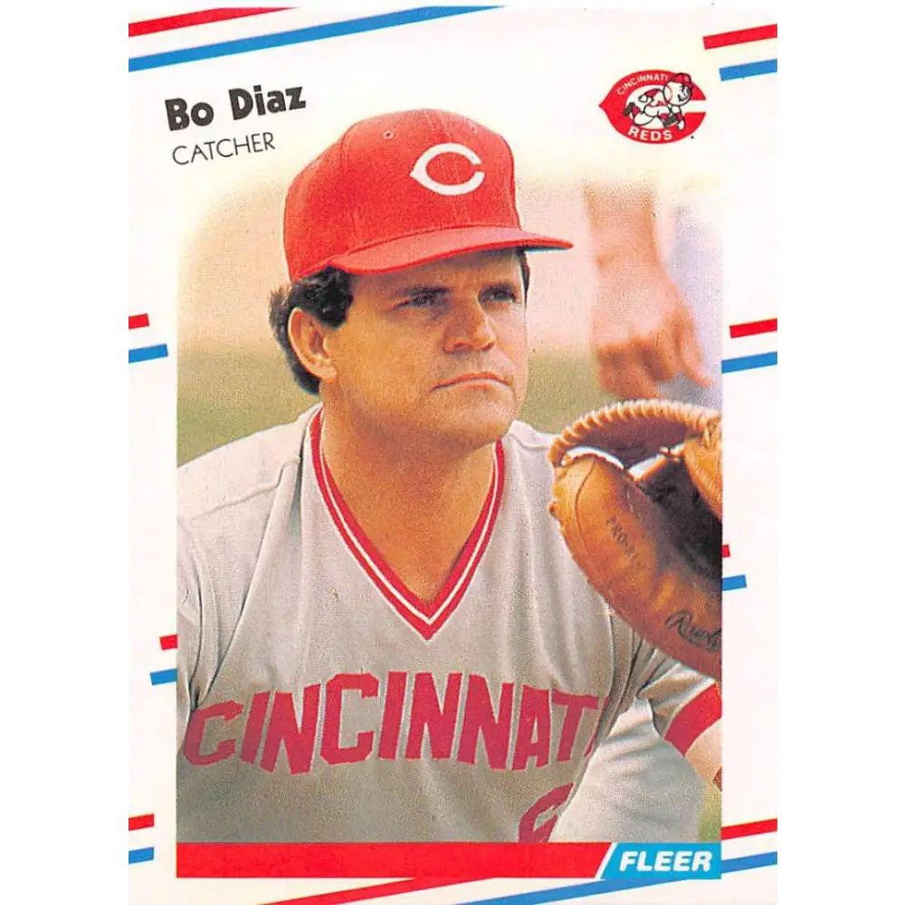 1988 Fleer #232 Bo Diaz EX Excellent Cincinnati Reds Baseball Card  Image 1