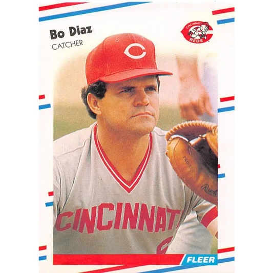 1988 Fleer #232 Bo Diaz EX Excellent Cincinnati Reds Baseball Card  Image 1