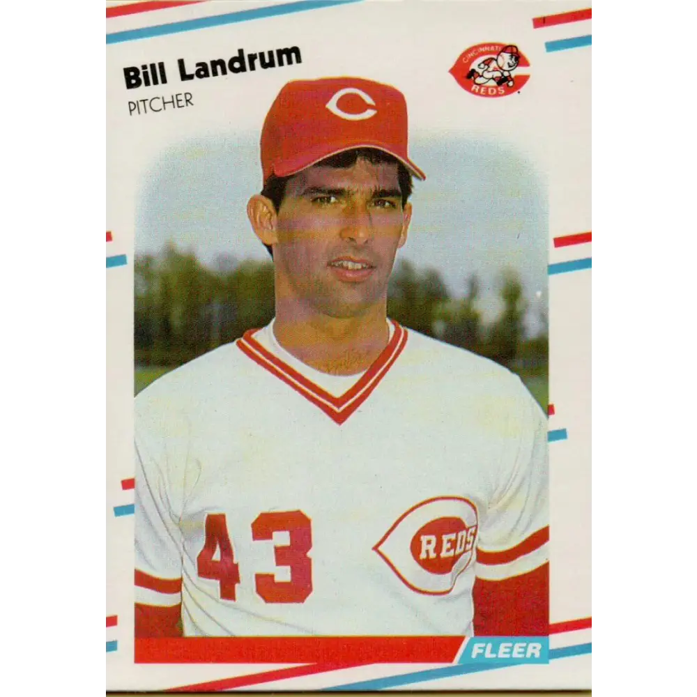 1988 Fleer #238 Bill Landrum EX Excellent RC Rookie Cincinnati Reds Baseball Card  Image 1