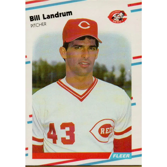 1988 Fleer #238 Bill Landrum EX Excellent RC Rookie Cincinnati Reds Baseball Card  Image 1