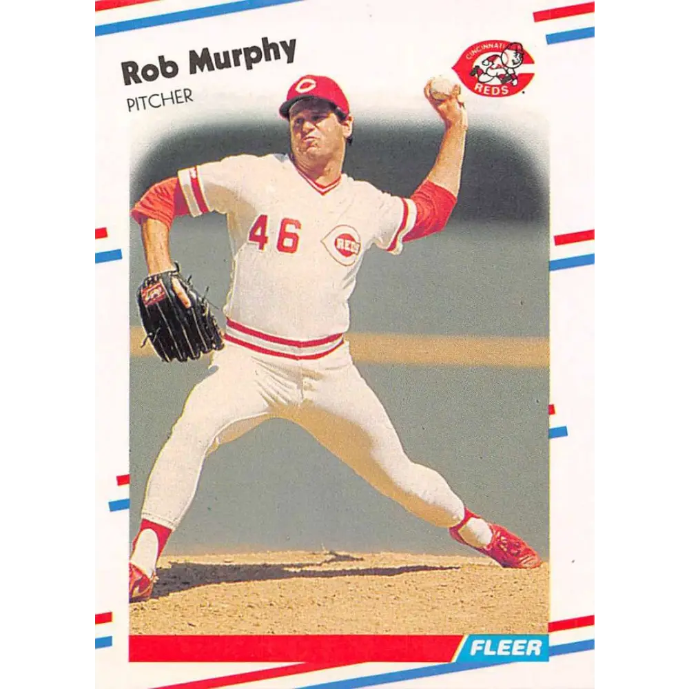 1988 Fleer #241 Rob Murphy EX Excellent Cincinnati Reds Baseball Card  Image 1