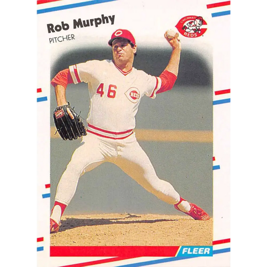 1988 Fleer #241 Rob Murphy EX Excellent Cincinnati Reds Baseball Card  Image 1