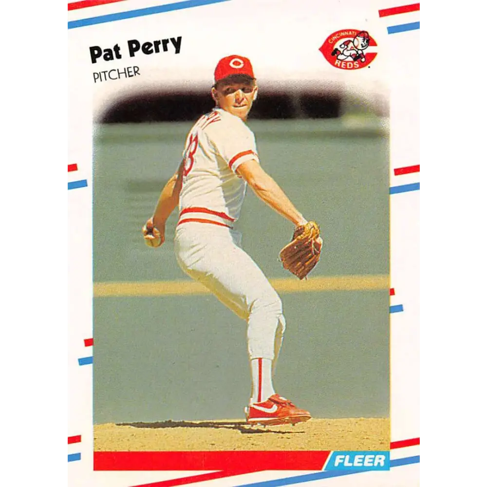 1988 Fleer #244 Pat Perry EX Excellent Cincinnati Reds Baseball Card  Image 1