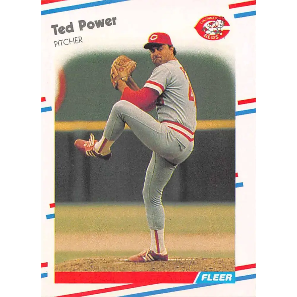 1988 Fleer #245 Ted Power EX Excellent Cincinnati Reds Baseball Card  Image 1