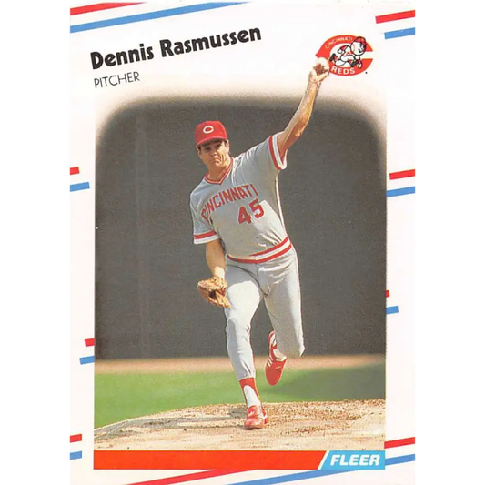 1988 Fleer #246 Dennis Rasmussen EX Excellent Cincinnati Reds Baseball Card  Image 1